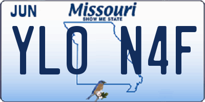 MO license plate YL0N4F