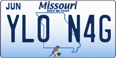 MO license plate YL0N4G