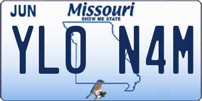 MO license plate YL0N4M
