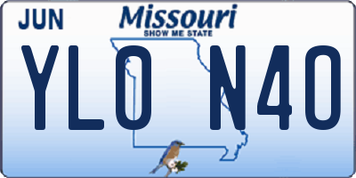 MO license plate YL0N4O