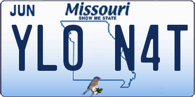 MO license plate YL0N4T