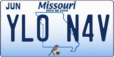 MO license plate YL0N4V