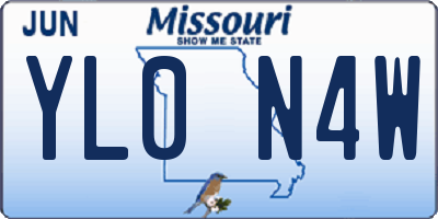 MO license plate YL0N4W