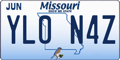 MO license plate YL0N4Z
