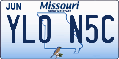 MO license plate YL0N5C