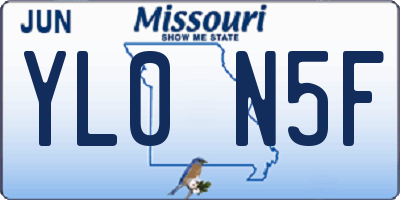 MO license plate YL0N5F
