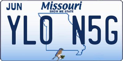 MO license plate YL0N5G