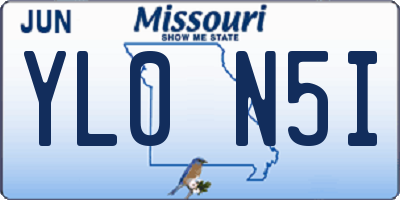 MO license plate YL0N5I