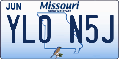 MO license plate YL0N5J