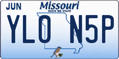 MO license plate YL0N5P