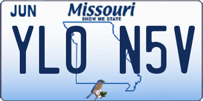 MO license plate YL0N5V
