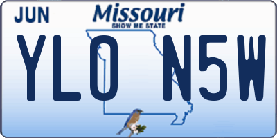 MO license plate YL0N5W