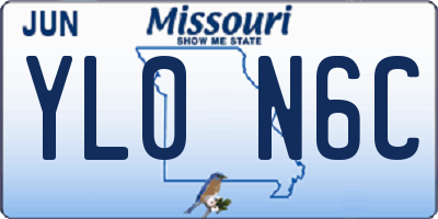 MO license plate YL0N6C