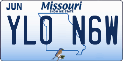 MO license plate YL0N6W