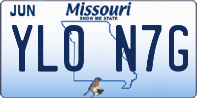 MO license plate YL0N7G