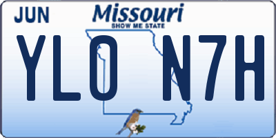 MO license plate YL0N7H