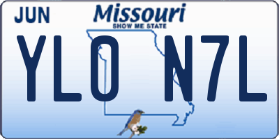 MO license plate YL0N7L