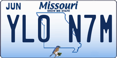MO license plate YL0N7M