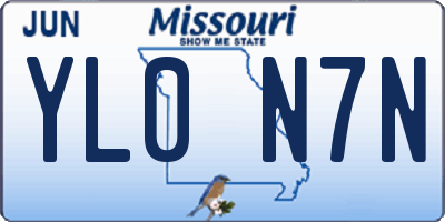 MO license plate YL0N7N