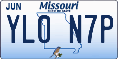 MO license plate YL0N7P