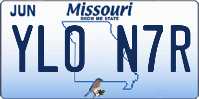 MO license plate YL0N7R