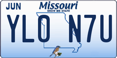 MO license plate YL0N7U