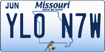 MO license plate YL0N7W