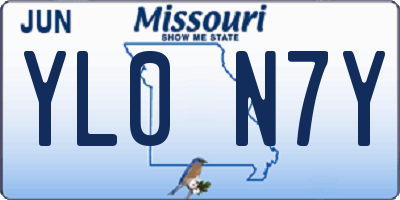 MO license plate YL0N7Y