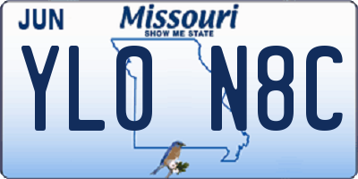 MO license plate YL0N8C
