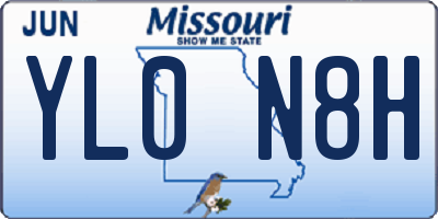 MO license plate YL0N8H