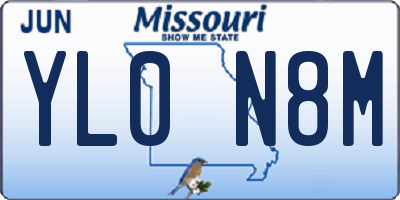 MO license plate YL0N8M