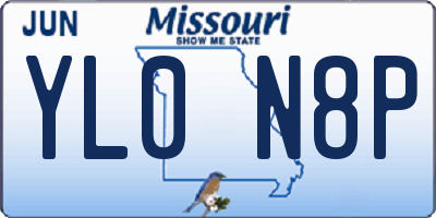 MO license plate YL0N8P
