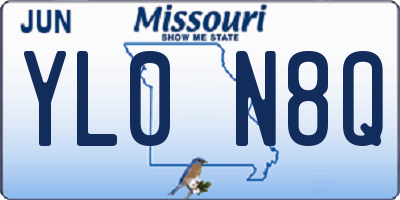 MO license plate YL0N8Q