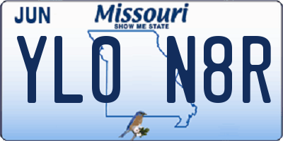 MO license plate YL0N8R