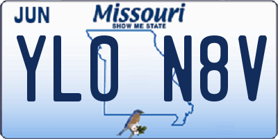 MO license plate YL0N8V