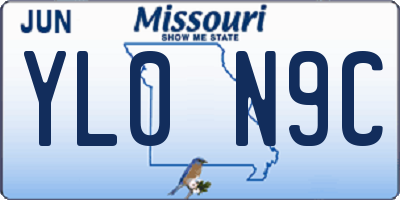 MO license plate YL0N9C