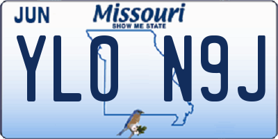 MO license plate YL0N9J