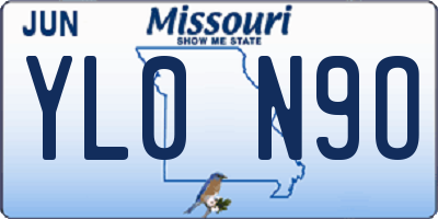MO license plate YL0N9O