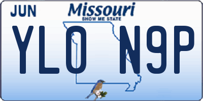MO license plate YL0N9P