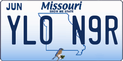 MO license plate YL0N9R