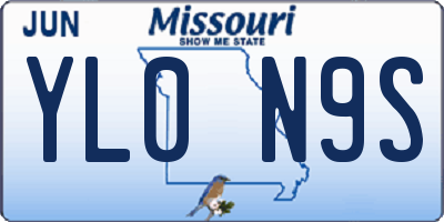 MO license plate YL0N9S