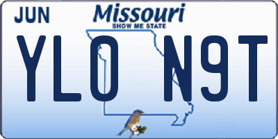 MO license plate YL0N9T
