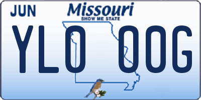 MO license plate YL0O0G