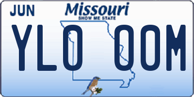 MO license plate YL0O0M