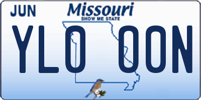 MO license plate YL0O0N