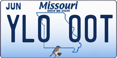 MO license plate YL0O0T