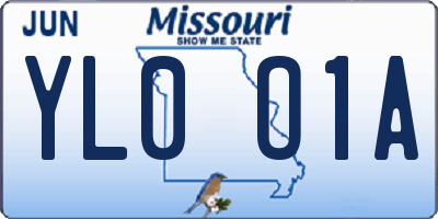 MO license plate YL0O1A