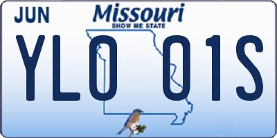 MO license plate YL0O1S
