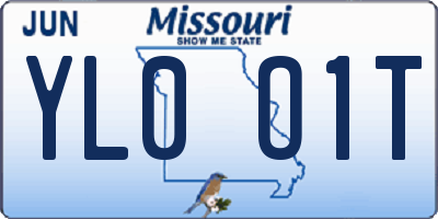 MO license plate YL0O1T