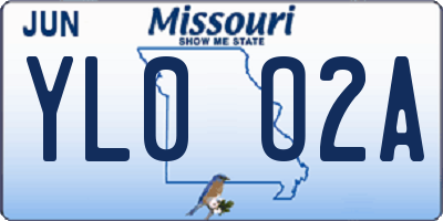 MO license plate YL0O2A